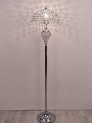 The Grange Collection Crystal Shade Silver Floor Lamp