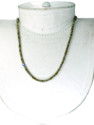 Vintage Silver Heshi Bead And Tiny Nut Necklace