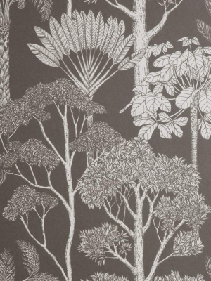 Katie Scott Wallpaper Trees Brown Grey