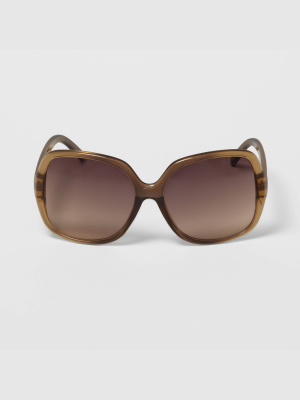 Women's Oversized Square Sunglasses - A New Day™ Beige