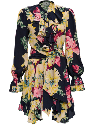 Etro Floral Print Ruffled Mini Dress