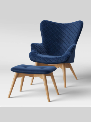Ducon Modern Stitched Accent Chair With Ottoman - Project 62™
