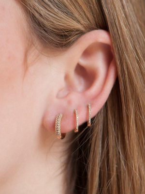14kt Rose Gold Diamond Zoe Huggie Earrings