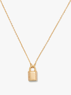 Pave Lock Mini Pendant