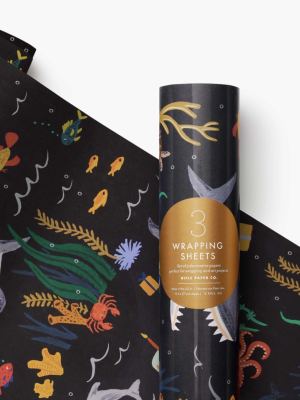 Rifle Paper Co. Roll Of 3 Under The Sea Wrapping Sheets