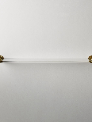 Brass And Acrlyic Wall Shelf 24"