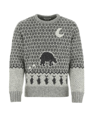 Thom Browne Fair Isle Jacquard Crew Neck Sweater