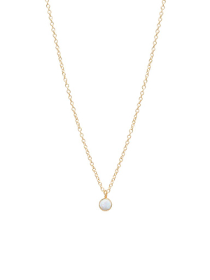 14k Single Opal Choker Pendant Necklace | October Birthstone