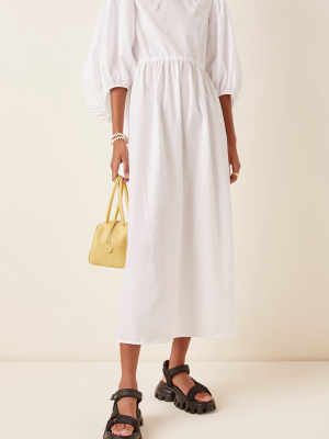 Mette Lace-trimmed Cotton Midi Dress