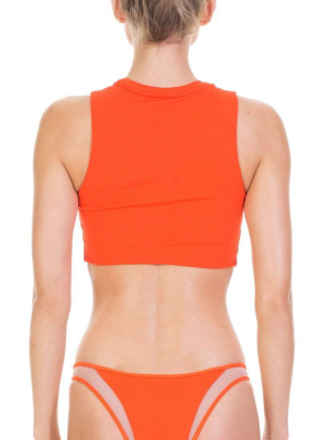 Tori Praver Manon Fine Rib Bikini Bottom In Hot Orange