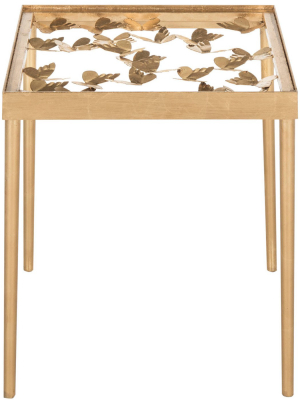 Rosalie Butterfly Side Table - Antique Gold Leaf - Safavieh