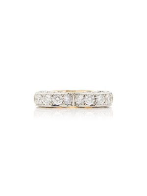 14k White And Yellow Gold And Diamond Ring