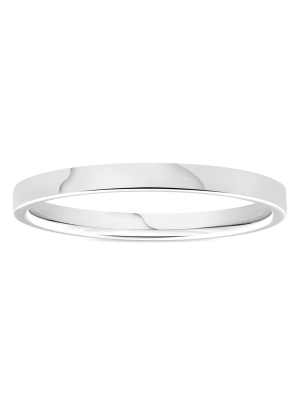 Pompeii3 950 Platinum 2mm Flat Comfort Fit Wedding Band Ring