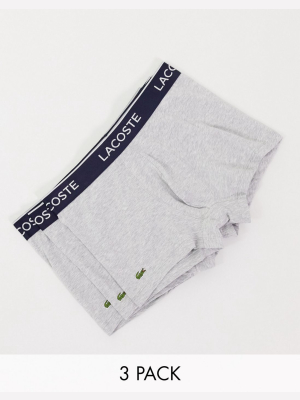 Lacoste 3-pack Trunks In Gray