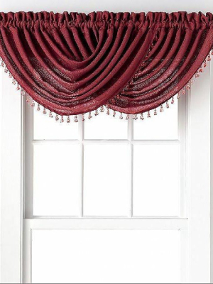 Goodgram 2-pack: Beaded Emerald Crepe Waterfall Valances