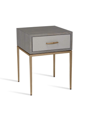 Interlude Home Corinna Bedside Table In Grey