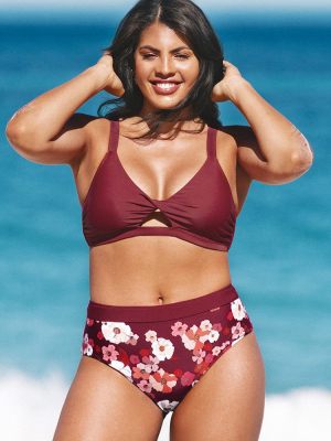 Quinn Twist Cutout Plus Size Bikini Top