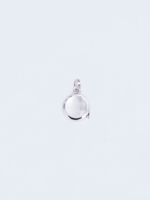 Small Round Locket In White Gold