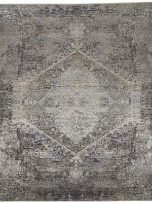 Feizy Sarrant Vintage Space-dyed Rug - Fog Gray & Pewter - Available In 10 Sizes