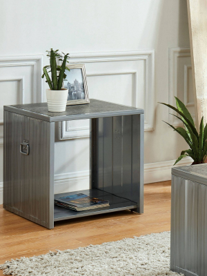 Clark End Table Hand Painted Silver/black - Mibasics