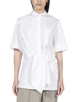 Sportmax Giro Belted Short Sleeve Poplin Shirt