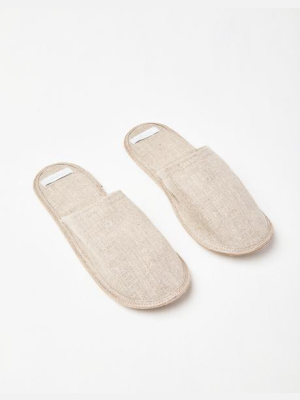 Natural Linen Slippers