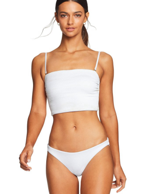 Vitamin A Ava Bandeau Bikini Top In White Ecotex