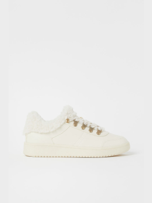 Faux Shearling-lined Sneakers