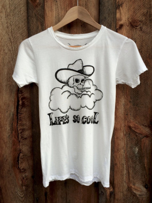 Life's So Cool Women's Vintage Tee White/black