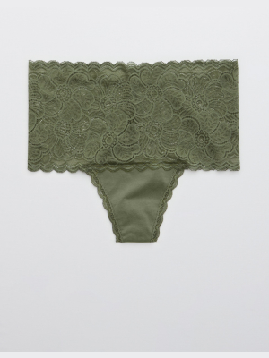 Aerie Festive Lace Thong Underwear