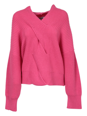 Msgm V-neck Ribbed Jumper