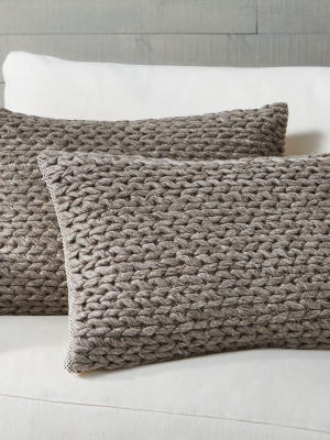 Hollis Braided Pillows 24"x16", Set Of 2