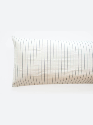 Tpe 24 X 60 Natural W Navy Stripe Pillow