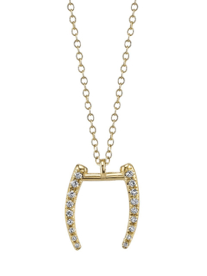 Infinite Tusk Necklace With White Pavé Diamonds