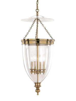 Hanover 4 Light Pendant Aged Brass