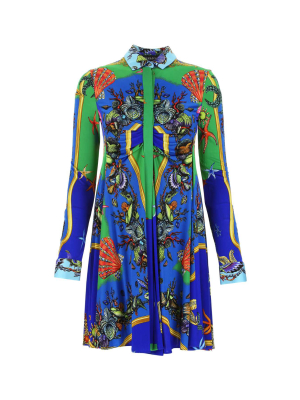 Versace Trésor De La Mer Printed Mini Shirt Dress