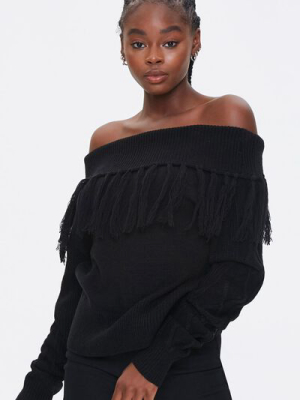 Tassel Off-the-shoulder Sweater