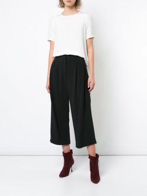 Pleat Front Culotte In Stretch Cady