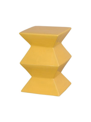 Zigzag Garden Stool In Sun Yellow