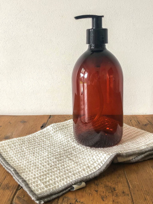 Amber Pet (plastic) Bottle With Pump 500ml