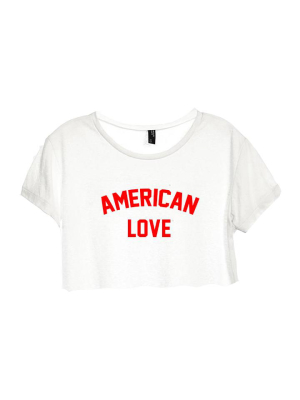 American Love [distressed Women's Crop Tee]