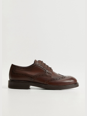 Laser-cut Leather Blucher Shoes