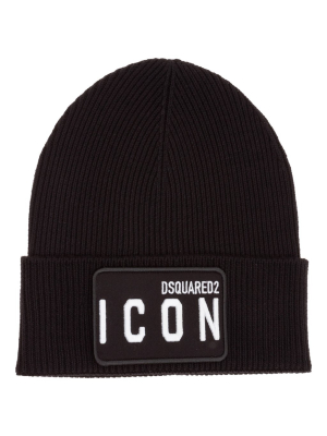 Dsquared2 Icon Patch Knitted Beanie