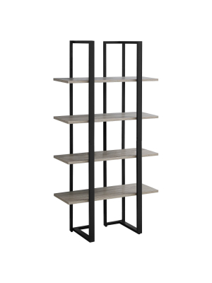 60" Metal Bookcase Dark Taupe - Everyroom