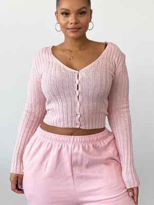 Plus Baby Pink Skinny Fit Cardigan