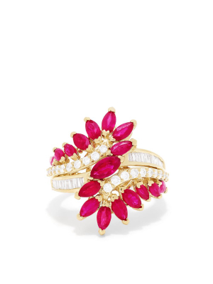 Effy Ruby Royale 14k Yellow Gold Ruby And Diamond Ring, 3.76 Tcw