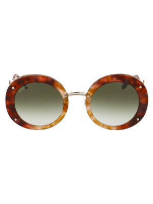 Salvatore Ferragamo Eyewear Round Frame Sunglasses