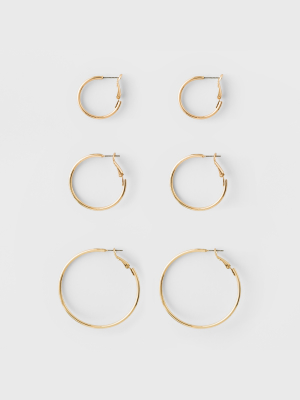 Hoop Earring Set 3ct - A New Day™