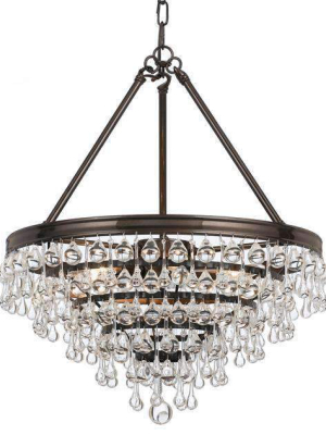 Calypso 6 Light Crystal Teardrop Chandelier