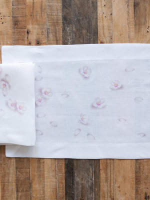 Blossom Print Linen Napkin - Set Of Four